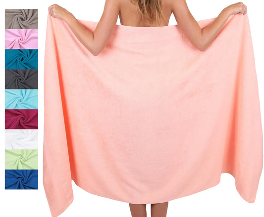 Betz bath towel large XXL size 100 x 200 cm bath towels sauna towel Palermo 100% cotton color Apricot