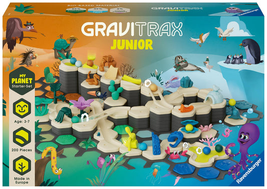 Ravensburger GraviTrax Junior Starter Set XXL & GraviTrax Junior Extension Desert - Expandable marble run for kids.