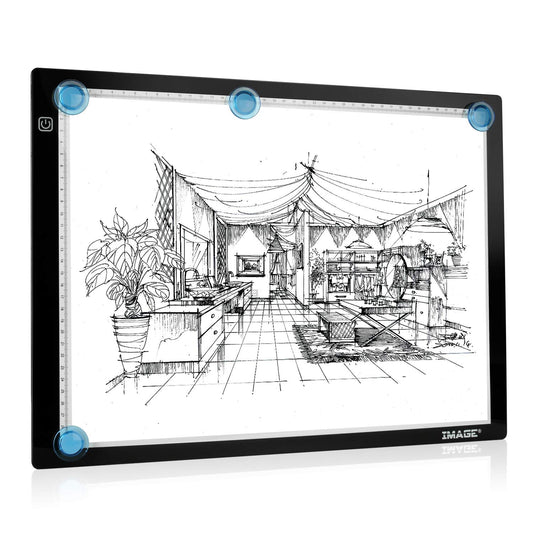AGPTEK Magnetic A4 LED Light Pad, 5mm Ultra-Thin Physical Button Light Box 35.7cm/14inch x 23.5cm/10.15inch, Stepless Brightness Control with Memory Function for Drawing - MULTIWAY.