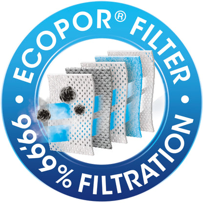 Swirl ROB 5 EcoPor Vacuum Bags (4 bags), tear-resistant dust bags for some Dreame robotic vacuums, 99.9% filtering of household dust & allergenic fine dust.