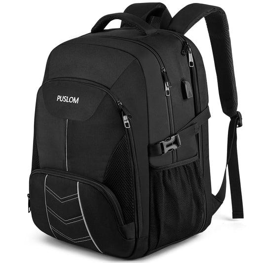 Extra Large Backpack Men 55L Waterproof 18.4 Inch Laptop Bag Work Laptop with USB Charging Port Anti Theft Business Travel School Backpack for Men Women Boys Teenagers Black