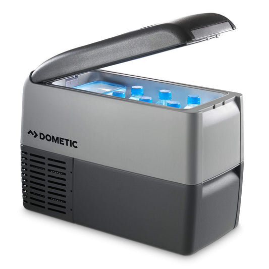 DOMETIC CDF 26 compressor cooler/freezer, 21 liters, 12/24 V for car, truck, or boat with battery monitor, Grey