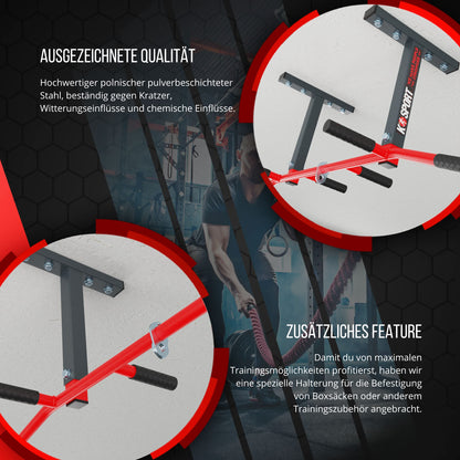 K-Sport: Ceiling mounted pull-up bar I Power station with pull-up bar & 3 grips I Chin-up tower for muscle training I Pull Up Mate, incl. E-Book