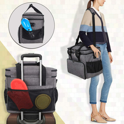 Teamoy travel bag for dog gear, perfect for carrying pet food, treats, toys, and other essentials. Great for travel, camping, or day trips. (Large, gray)