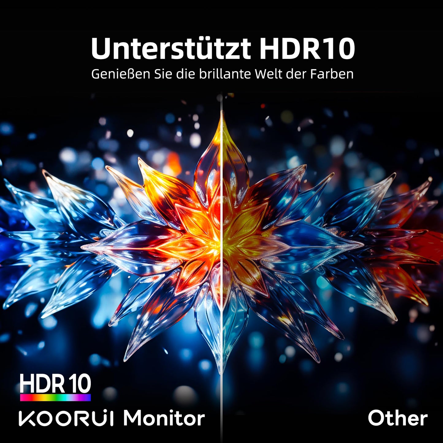 KOORUI 27-inch gaming monitor, 2K QHD 1440P screen, 180Hz 1ms (GTG) curved display, 1500R PC gamer, Adaptive Sync, HDR, anti-glare, 2xHDMI & DP VESA.