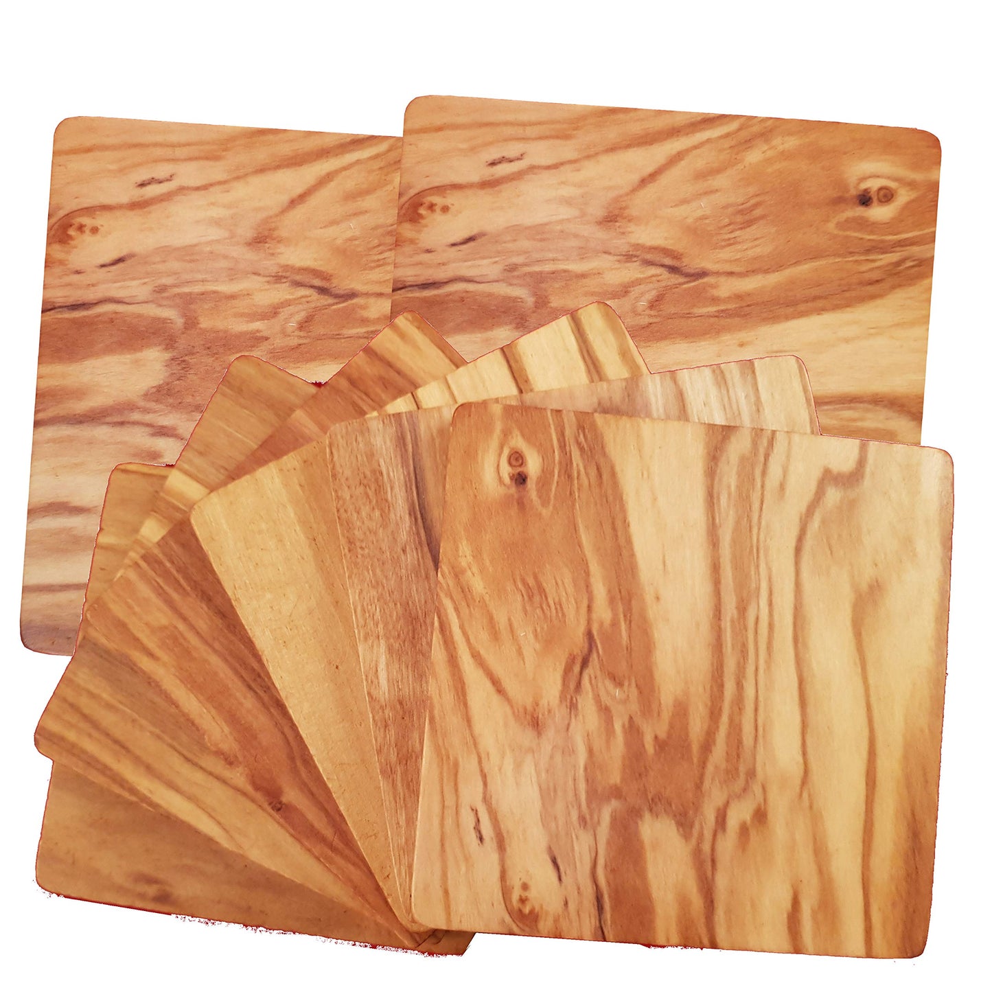 8 high-quality raclette plates/coasters for raclette pans made of olive wood