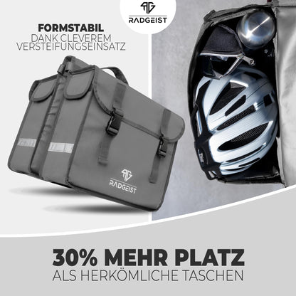 RADGEIST Double Pannier for luggage rack I Double bicycle bag I Luggage rack bag Double bag for bike 30L