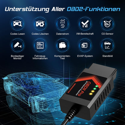 [Pro] FORScan ELMconfig OBD2 Scanner Diagnostic Tool for Windows, Auto diagnosis Coding Tool with automatic (MS/HS) CAN switch for Ford Lincoln Mazda Mercury series vehicles