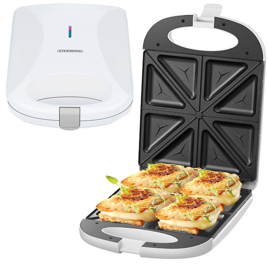 4-Slice Sandwich Maker | 1200 Watts | 8 Sandwich corners | Cool-Touch housing | Non-stick coating | Sandwich toaster | Sandwich Maker | Electric grill | Panini toaster