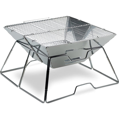 AceCamp® Portable Charcoal Grill - Foldable stainless steel grill for camping, garden, party, and BBQ.
