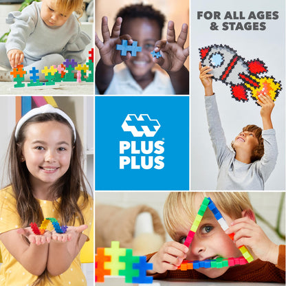Plus-Plus 9603411 Creative Building Blocks, Big Neon Set, Awesome Construction Toy, 100 Pieces