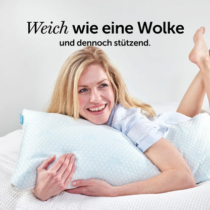 Cloudpillo pillow 40x80 cm - Ergonomic memory foam pillow, adjustable height sleeping pillow for all sleeping positions, breathable & hypoallergenic, ideal for side sleepers.