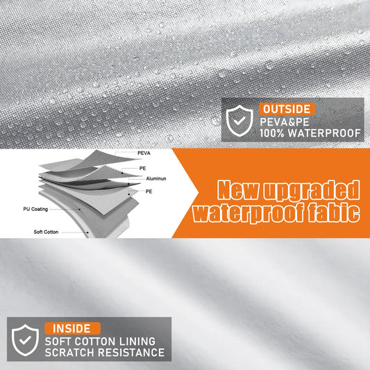 JUDANNA Car Cover Outdoor Waterproof Fit for Porsche Cayenne 2011-2025, Summer Full Garage Car Cover Outdoor Cover for Rain Sun Dust UV Protection, Silver