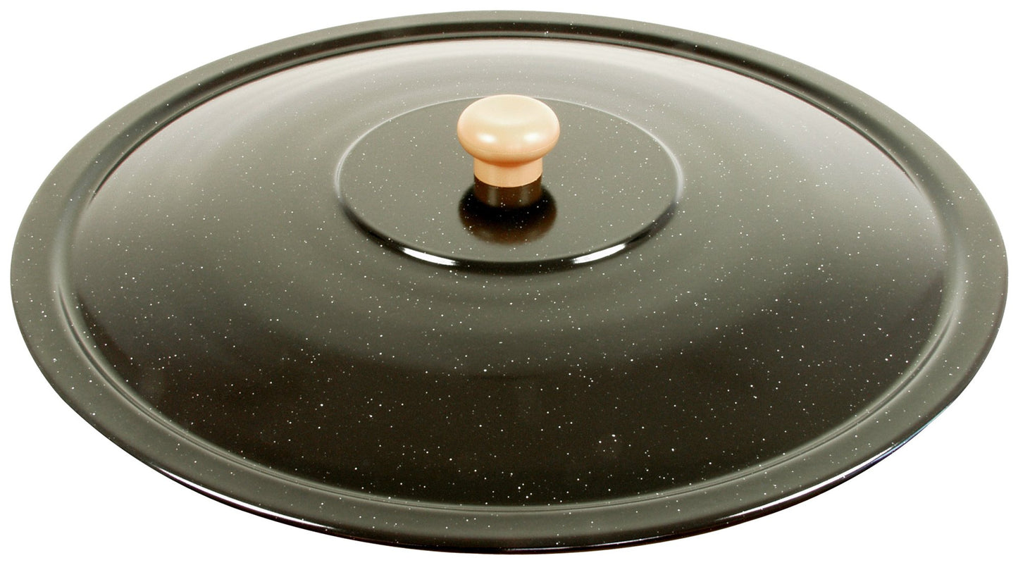 Grillplanet® set 22 L goulash kettle with tripod black 1.80 m and lid (22-liter original Hungarian goulash pot fire pot kettle goulash pot fire kettle cooking kettle mulled wine kettle soup pot kettle)