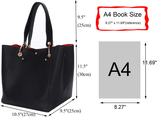 sqlp Women's Leather Large Shopper Bag Tote Bag Student School Bag Work Handbags