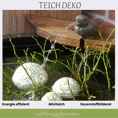 Storm's garden enchantments water feature sparrow incl. solar pump cast iron pond decoration