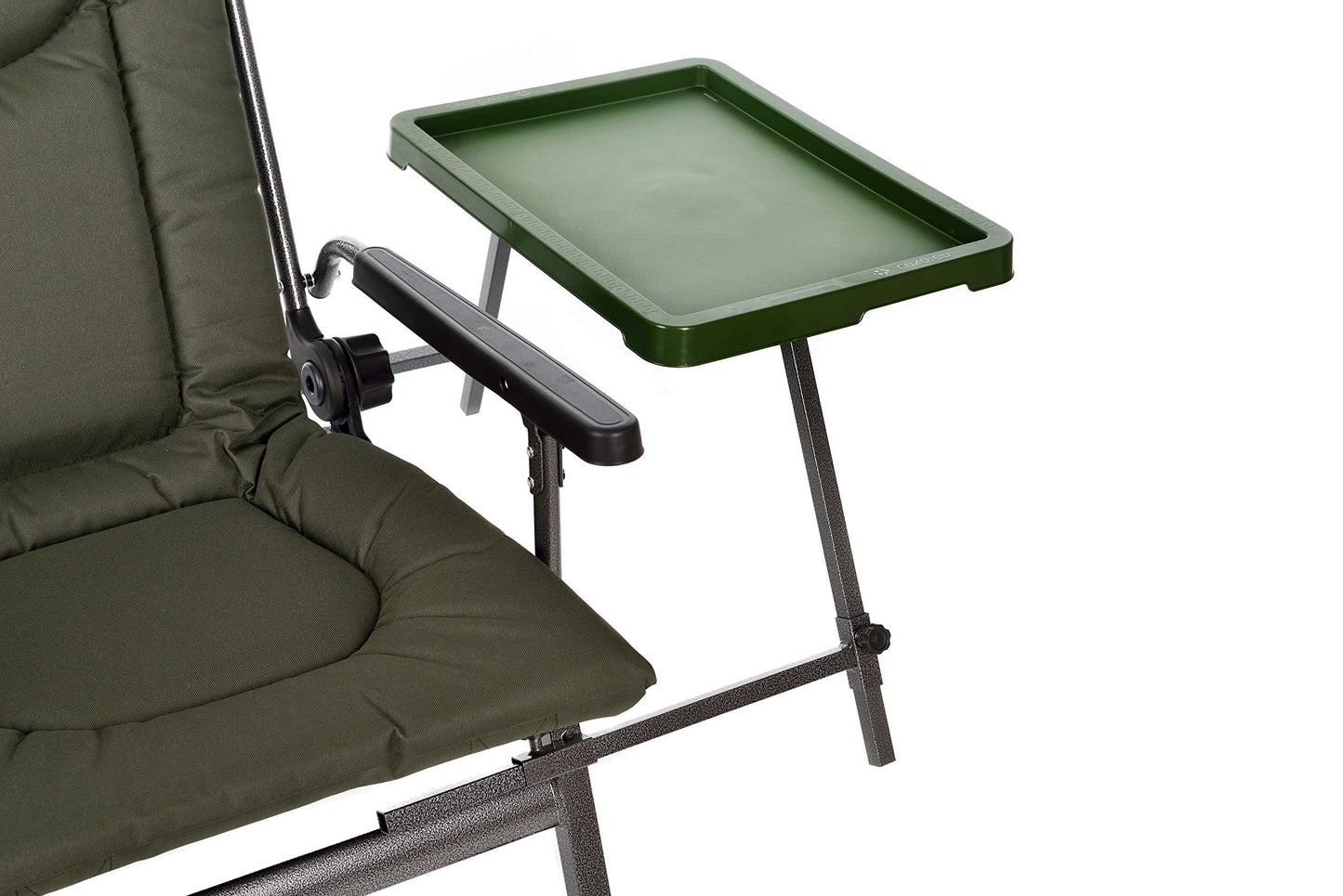 Carp fishing chair camping chair F5R ST/P Deluxe carp angler camping chair with extra height and table fishing rod holder, polyester