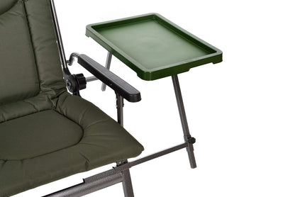 Carp fishing chair camping chair F5R ST/P Deluxe carp angler camping chair with extra height and table fishing rod holder, polyester