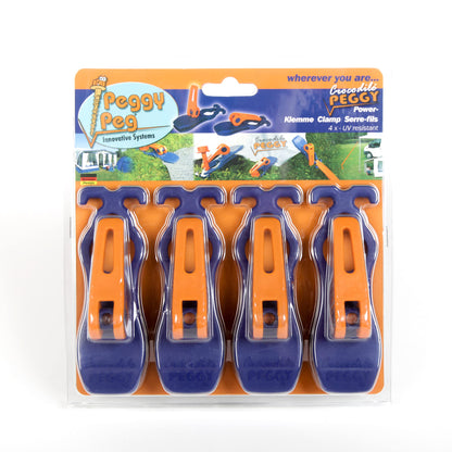 Peggy Peg - Crocodile Peggy 4 Piece Awning Clamps - multipurpose clamps for awnings, tents, tarps, tent floors & covers - crocodile clamps for outdoor & camping - tent tarp clips