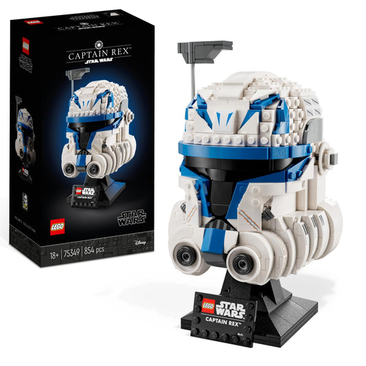 LEGO 75349 Star Wars Captain Rex Helmet Set, The Clone Wars model collector's item for adults, 2023 series, keepsake and gift idea.