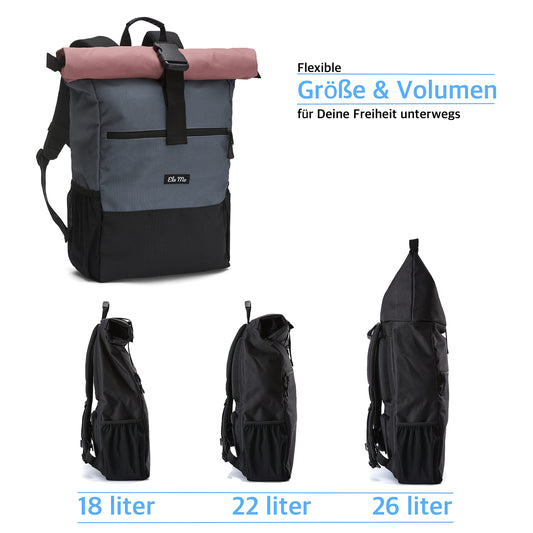 Ela Mo's backpack for women | Beautiful and well thought-out | for university, travel, leisure, work | with laptop compartment & anti-theft pocket | Salmon