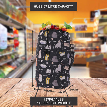 Hoppy Lightweight Shopping Trolley, 57 l, Model 2024, durable and collapsible, for easy storage.