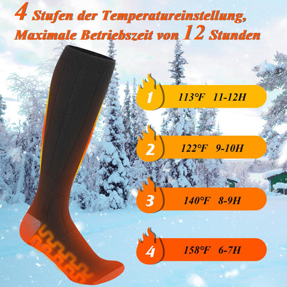2023 Ferdiiz Heated Socks, 2 X 5000mAh/5V Battery Max. 12H Electric Rechargeable Wool Heated Socks 2 Heating Wire Heated Socks with 4 Temperature for Whole Foot Sole