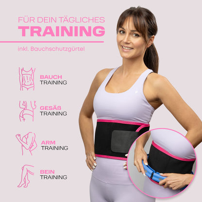 WELLRELAXX Smart Hula Hoop Quiet | up to 113cm circumference | Adult Hula Hoop | Hula Hoop with Weight Ball | Hullahub Hoop for Weight Loss with Belly Belt - protects skin and clothing