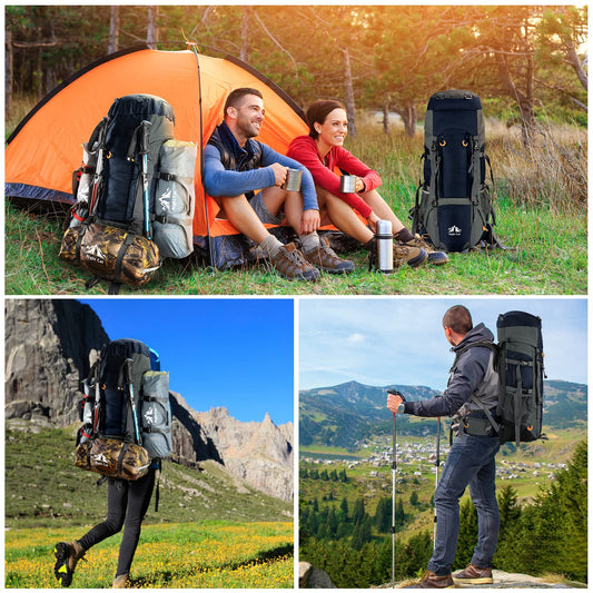 Night Cat Backpack 90L: Trekking Backpack Travel Backpack Men Women Breathable for Camping Trekking Mountaineering Climbing Bike Travel