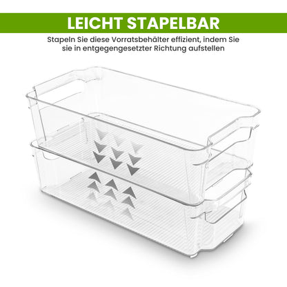 KICHLY high-quality refrigerator organizer set for drawers - set of 8 stackable storage containers for vegetable drawer, kitchen cabinet, shelves, cosmetics, office supplies, tools - BPA-free.