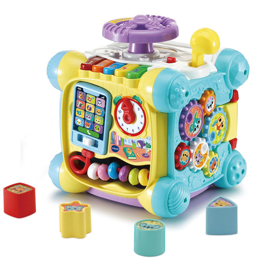 Vtech Baby Playtime Discovery Cube - Interactive play cube with music, shapes, and movable elements - For children aged 12-36 months.