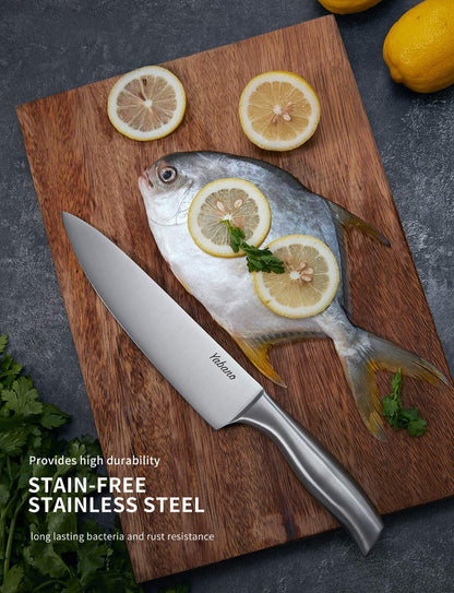 Yabano Knife Block Professional Knife Set, 16-Piece Stainless Steel Kitchen Knife Set with Wood Block, Knife Set, Knife, Black