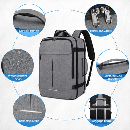 Lubardy Travel Backpack Men Women Carry-on Airplane Large Laptop Backpack 17 Inch Waterproof Weekender Business Daypack