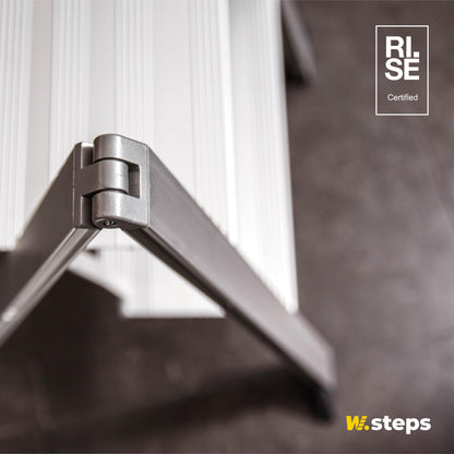 Aluminum folding step ladder Vikingstep Maxi by W.Steps 720mm high Load capacity up to 150kg Compact 2-step aluminum folding step ladder Only 35mm wide 728143