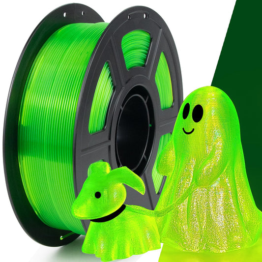 IEMAI PETG Filament 1.75mm, Transparent PETG Fluorescent Green 1Kg, High Speed 3D Printer Filament, Dimensional Accuracy +/- 0.02mm, Suitable for printing lampshades decorations