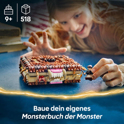 LEGO Harry Potter Monster Book of Monsters - Interactive toy with pull-back motor and biting mouth - includes Neville Longbottom mini figure - gift for kids, Harry Potter fans - 76449