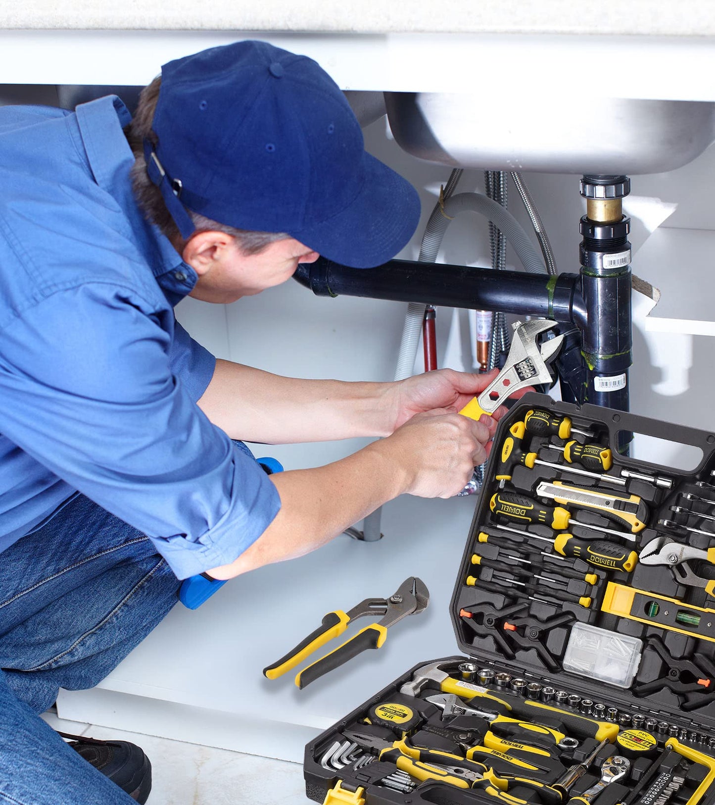 DOWELL mechanic tool set socket wrench car repair tool set 168pcs hand tool kit tool box storage box