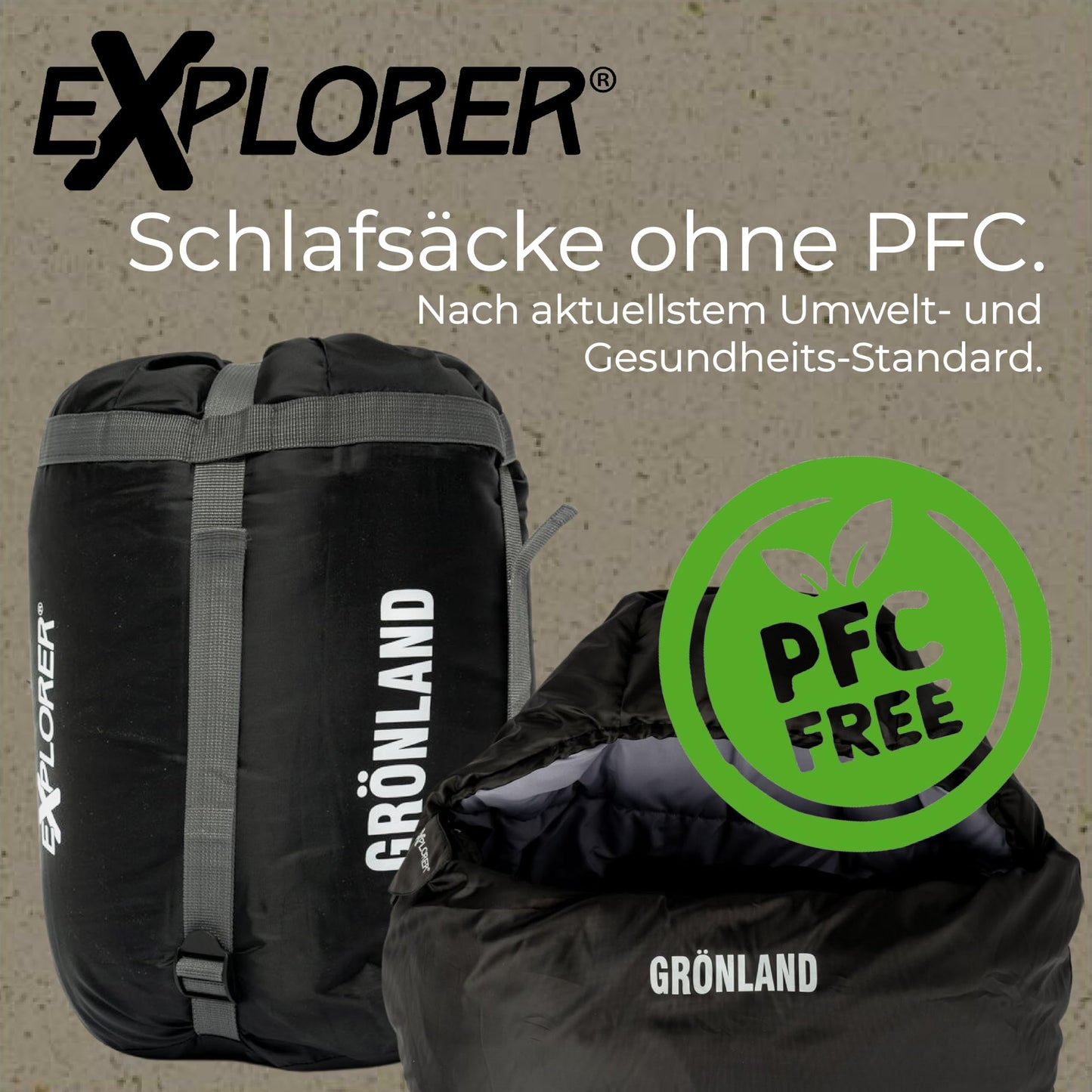 EXPLORER® GREENLAND sleeping bag -23°C -5°C [350GSM] 3-4 seasons winter mummy bag for adults [1900g] 230x82x55cm zip right black, perfect for outdoor, camping, trekking, and traveling.