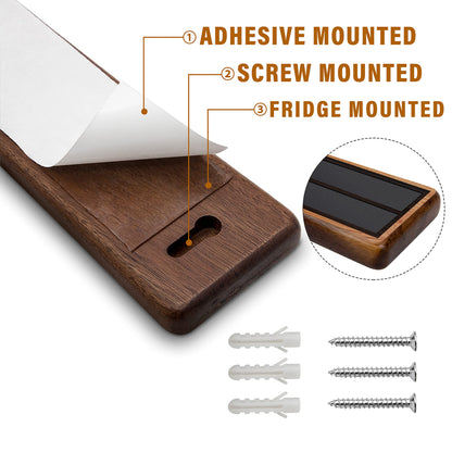 HOSHANHO Magnetic Knife Strip, Magnetic Knife Holder for Wall, Wooden Magnetic Knife Holder for Utensils and Tool Storage, 40cm/16in