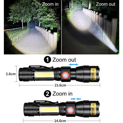 DARKBEAM A200 UV 365nm flashlights USB magnetic rechargeable LED flashlight 3 in 1 blacklight, ultraviolet wood lamp UV light 365 nm, detector for animal urine/amber/fluorescence, 2 pieces