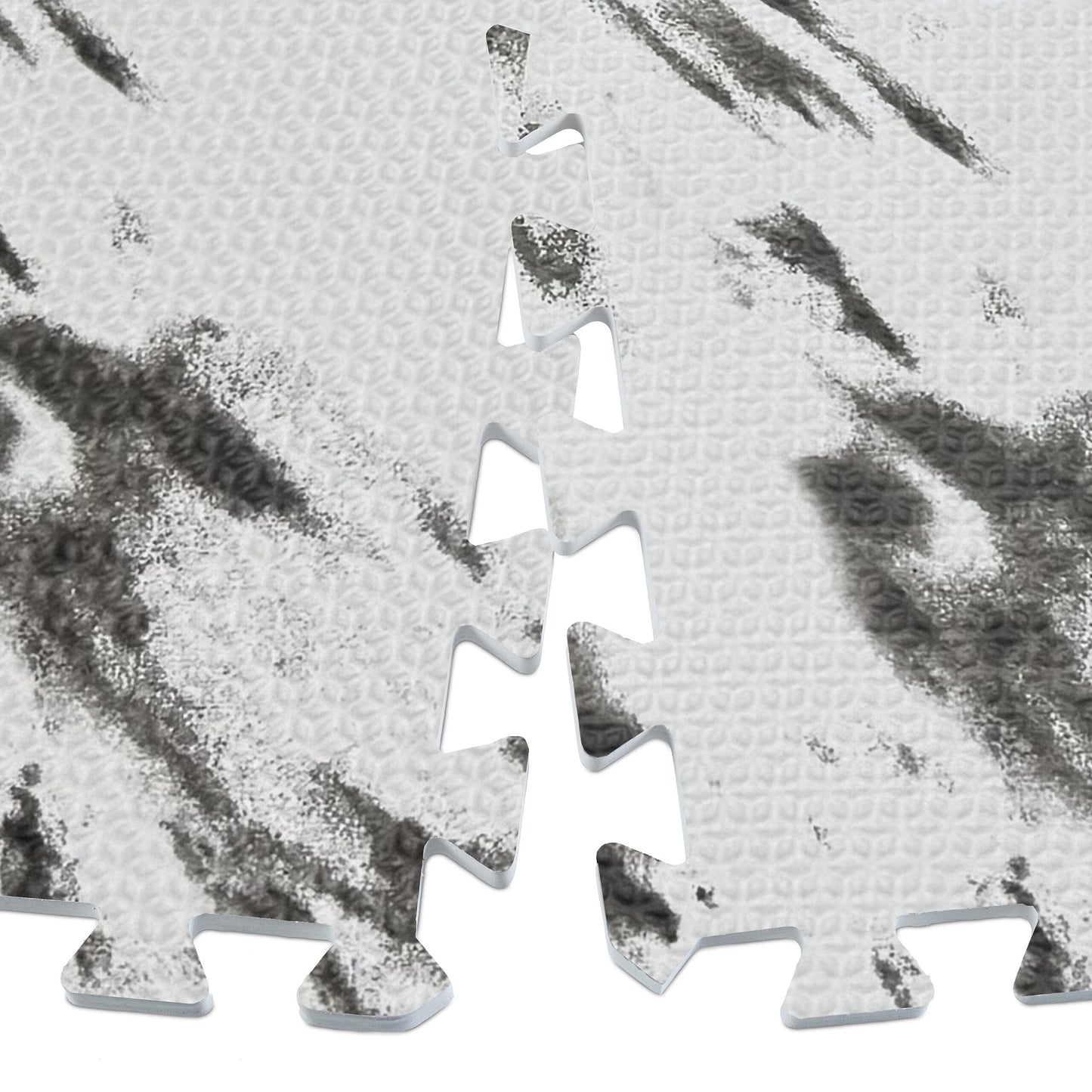 Relaxdays 45 x Floor Protection Mat, Puzzle Mat Set, Sports & Fitness Equipment, 4.25 sqm, Eva Foam, BPA-free, Marble Look, White