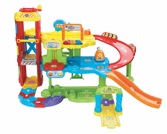 VTech Baby Go! Go! Smart Wheels - Park and Learn Deluxe Garage - Interactive toy with tow truck, elevator, ramp, gas station and more - For children aged 1-5 years.