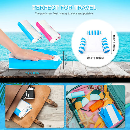 Inflatable pool water hammock for adults with net accessory. Fun swim seat hammock inflatable toy for 2 people. Perfect for ocean, beach, or lake.