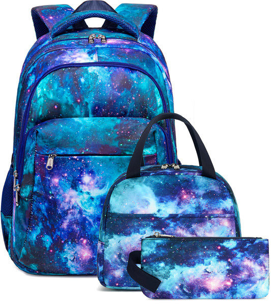 LEDAOU School Backpack for Teenage Boys Kids Juvenile Girls Daypack Girls Casual Backpack Backpack (Blue Starry Sky)