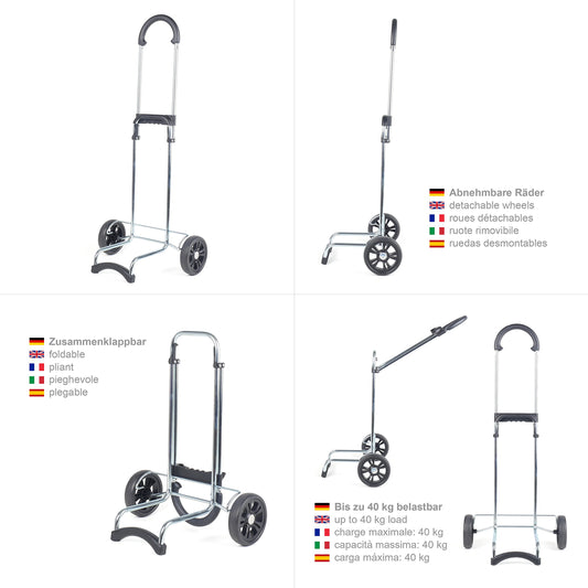Andersen shopping trolley Scala with bag Vara white, 50 liters volume, steel frame.