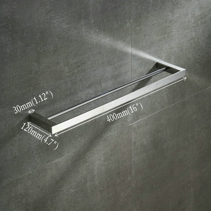 Bathroom toilet double 40cm towel bar wall mounted, stainless steel - polished stainless steel, BA8502C-40