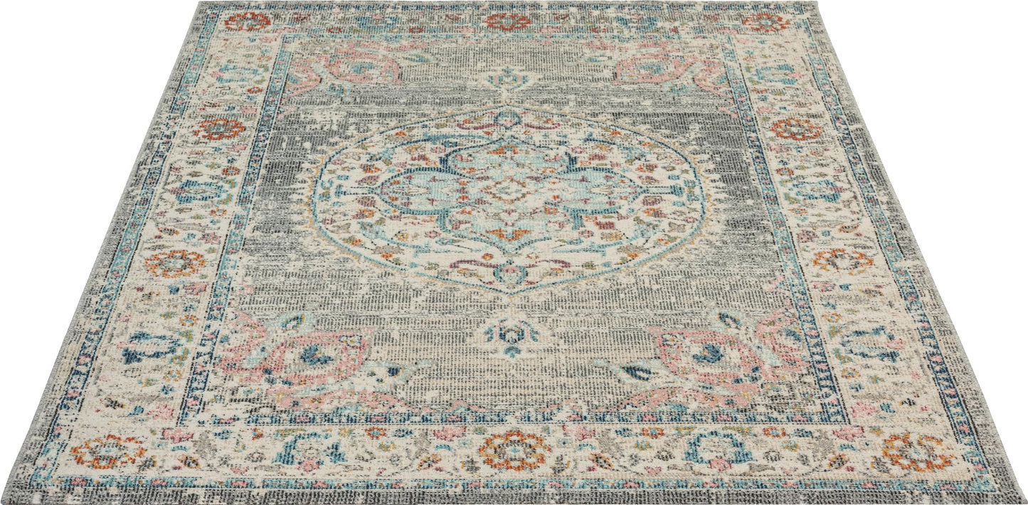 The Palma carpet - versatile indoor & outdoor rug, modern design, living room, weatherproof & UV resistant, durable and easy to clean, balcony, conservatory, Grey-Orient, 140 x 200 cm.