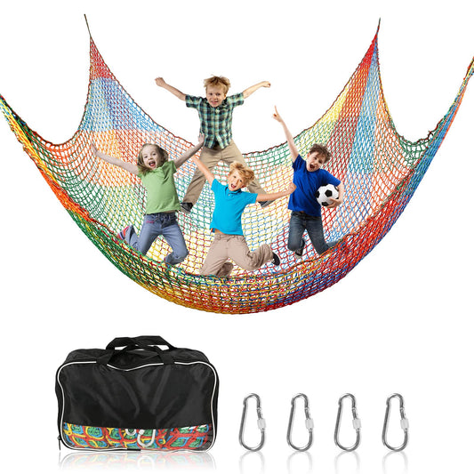 MENAYODA Climbing Net Playground, Heavy Duty Double Layer Safety Net Kids Climbing Frame Swing, Climbing Net Kids Fall Protection Net for Playground Outdoor Indoor Garden