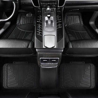 Amazon Basics 4-Piece All-Season Rubber Car Floor Mats for Cars, SUVs, and Trucks, Black