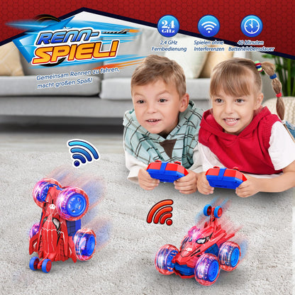 Dreamlandia Remote Control Car for 3 4 5 6 7 8 years old - 2.4GHz RC Car with 360° Flip & LED Light, Toy for 3 years old and up, Rechargeable via Direct Charging, Offroad Monster Truck Gift for Boys Kids